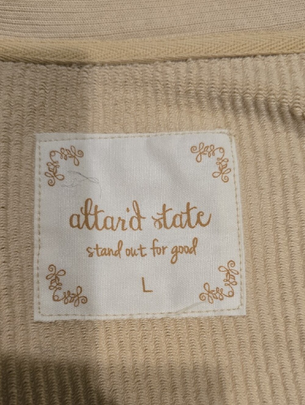 Altar'd State Cream Ribbed Snap-Front Utility Shacket - Picture 2 of 2